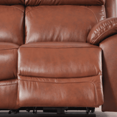 Dandrea Genuine Leather Tan Electric Power Recliner 2 Seater Sofa