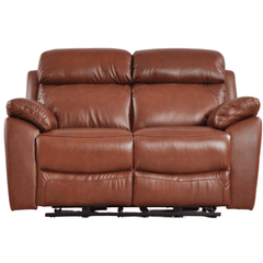 Dandrea Genuine Leather Tan Electric Power Recliner 2 Seater Sofa