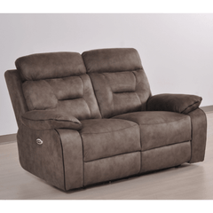 Foster Brown Fabric Electric Recliner 2 Seater