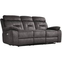 Foster Dark Grey Fabric Electric Recliner 3 Seater Sofa