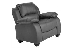 Valerie Grey Leather Armchair