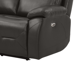 Renato Genuine Leather Grey Electric Power Recliner 3 Seater