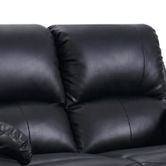 Roma Black Leather Manual Recliner 3+2 Seater Sofa Set