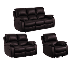 Roma Brown Leather Manual Recliner 3+2+1 Seater Sofa Set