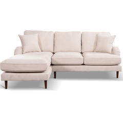 Rupert Beige Fabric Left Hand Corner Sofa