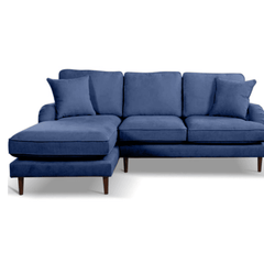 Rupert Navy Fabric Left Hand Corner Sofa