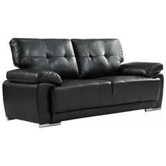 Sienna Black Leather 3 Seater Sofa Sofa