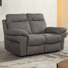 Tanya Brown Fabric Electric Recliner 2 Seater Sofa