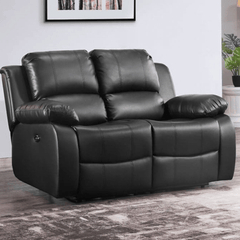 Valencia Black Leather Electric Recliner 2 Seater Sofa