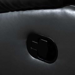 Valencia Black Leather 2 Seater Manual Recliner Sofa