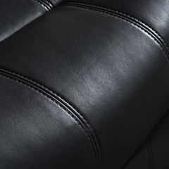Valencia Black Leather Manual Recliner 2+1 Seater Sofa Set