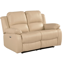 Valencia Cream Leather Electric Recliner 2 Seater Sofa
