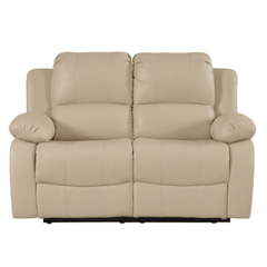 Valencia Cream Leather Manual Recliner 2+1 Seater Sofa Set