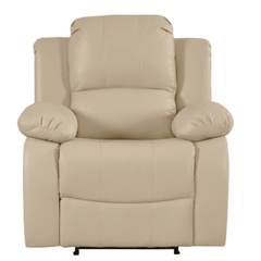 Valencia Cream Leather Manual Recliner 2+1 Seater Sofa Set