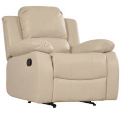 Valencia Cream Leather Manual Recliner Armchair