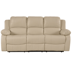 Valencia Cream Leather Manual Recliner 3+1 Seater Sofa Set