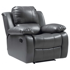 Valencia Grey Leather Manual Recliner Armchair