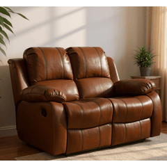 Valencia Tan Leather Manual Recliner 3+2+1 Seater Sofa Set
