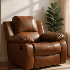 Valencia Leather Tan Manual Recliner Armchair