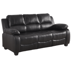 Valerie Black Leather 3 Seater Sofa