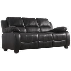 Valerie Black Leather 3 Seater Sofa