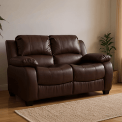 Valerie Brown Leather 2 Seater Sofa