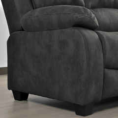 Valerie Charcoal Fabric 3 Seater Sofa