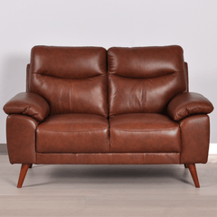 Vantage Genuine Leather Tan 2 Seater Sofa