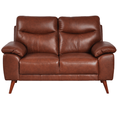 Vantage Genuine Leather Tan 2 Seater Sofa