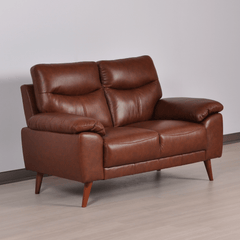 Vantage Genuine Leather Tan 2 Seater Sofa