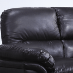 Verona Black Leather 3 Seater Sofa