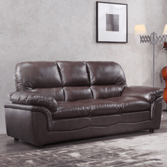 Verona Brown Leather 3 Seater Sofa