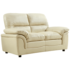 Verona Cream Leather 2 Seater Sofa