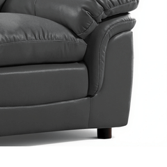 Verona Grey Leather 3 Seater Sofa