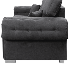 Verona High Back Black Fabric 3 Seater Sofa