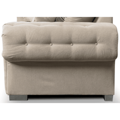 Verona High Back Cream Fabric 3 Seater Sofa Bed