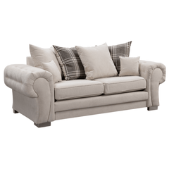Verona Scatter Back Cream Fabric 3 Seater Sofa