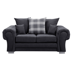 Verona Scatter Black Fabric 2 Seater Sofa