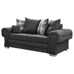 Verona Scatter Black Fabric 3 Seater Sofa