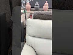 Turin Genuine Leather Chalk Electric Power Recliner 2 Seater Sofa