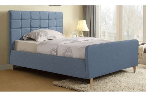 Sienna Light Blue Fabric King Bed