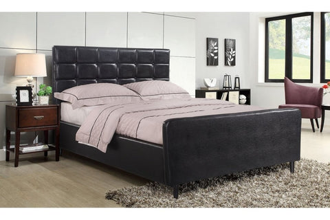 Sienna Black PU Leather Double Bed