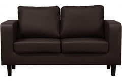 Box Brown Leather 2 Seater Sofa