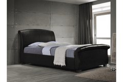 Rogazo Black Leather Double Bed