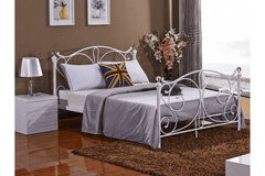 Florence White Metal Small Double Bed