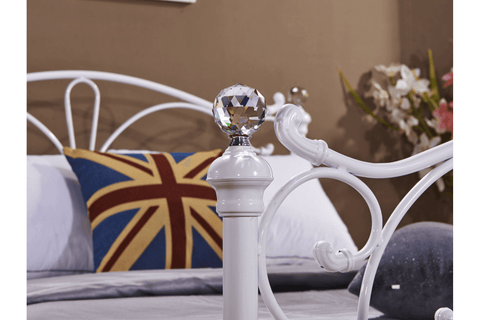Florence White Metal Small Double Bed