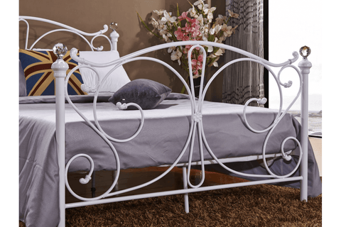 Florence White Metal Small Double Bed
