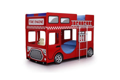 Red Fire Engine Themed Bunk Bed for Kids