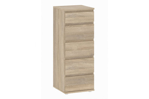 Nova Narrow Chest of 5 Drawers in Oak