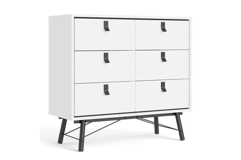Ry Double chest of drawers 6 drawers in Matt White